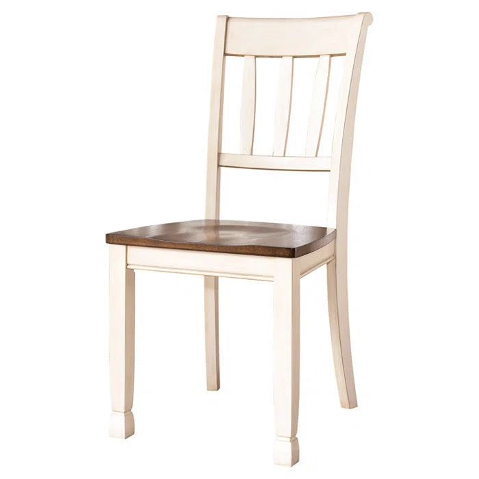 Cottage White/Brown Romford Ladder Back Side Chair 1-Piece