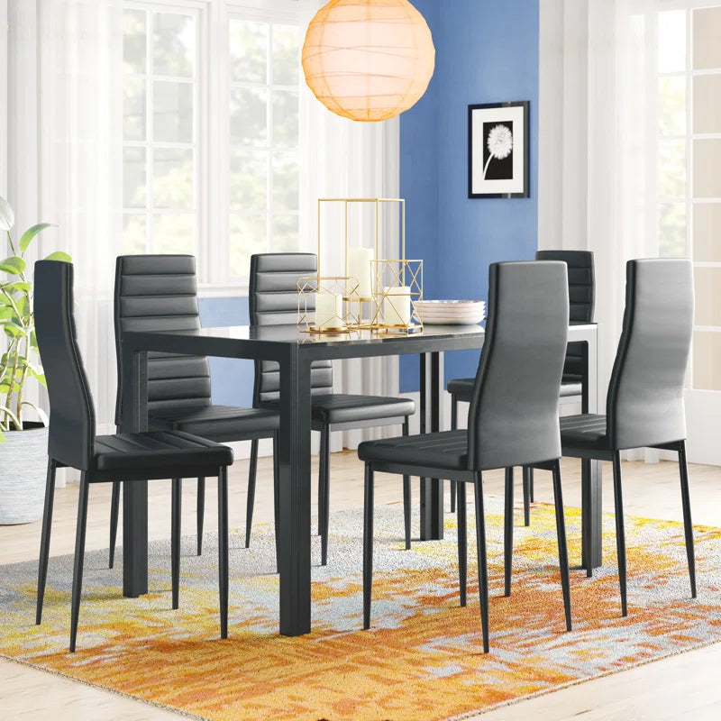 Rosenzweig 6 - Person Glass Top Four Leg Dining TABLE ONLY – Salvage ...