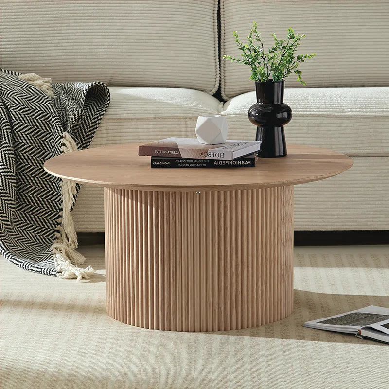 Round Fluted Coffee Table, 2 boxes