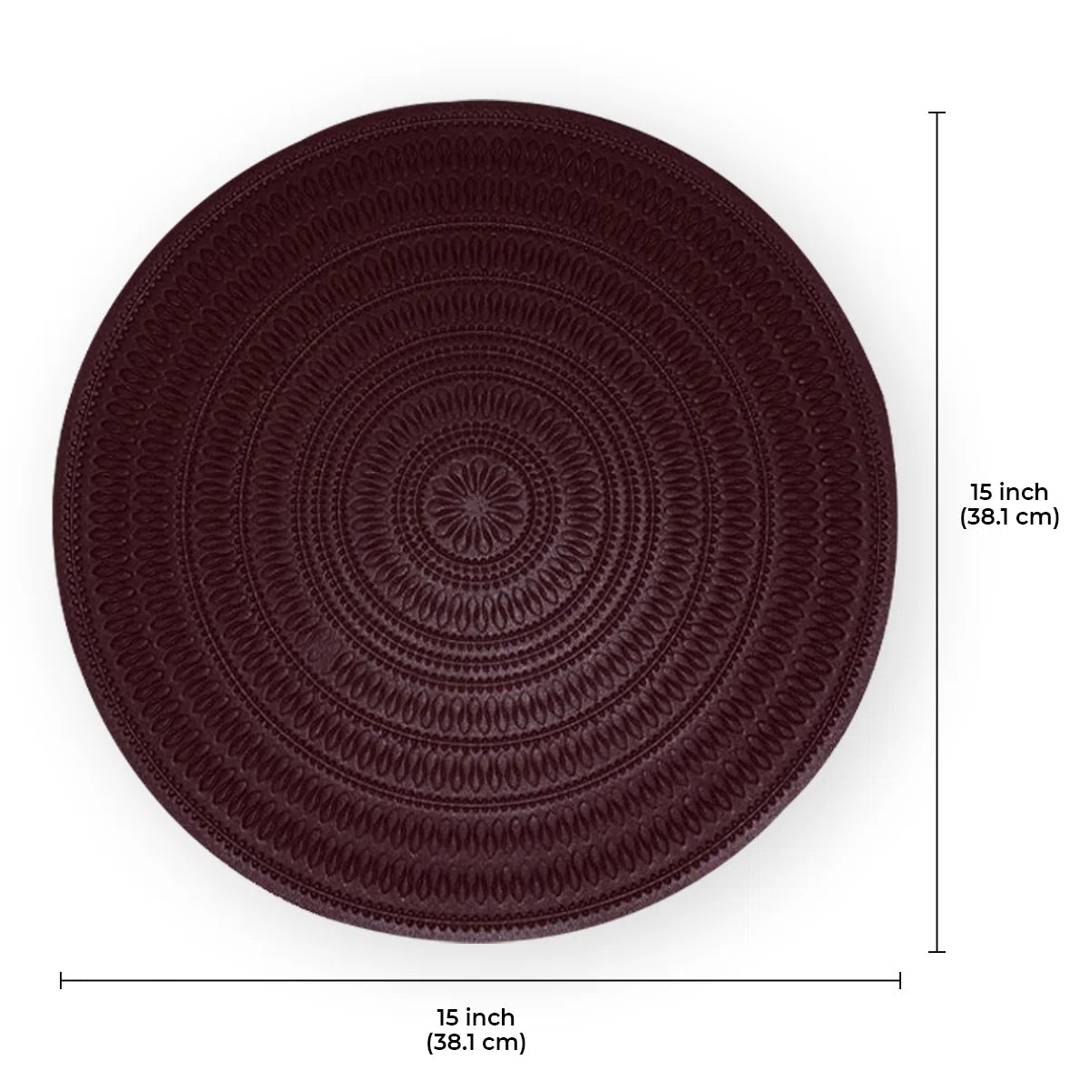 Round PVC Placemats Set Washable Stain Resistant Anti-Skid (Set of 6)