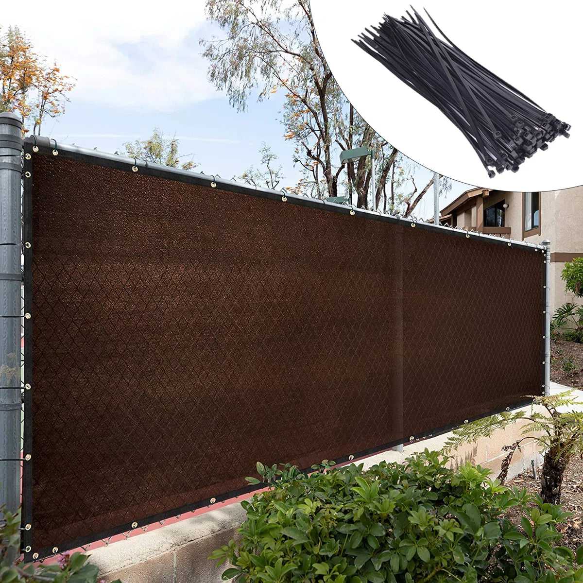 Privacy Screen Cover Windscreen with Heavy Duty Brass Grommets