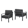 2 PCS Aluminum Outdoor Armchair - Dark Grey