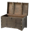Vintiquewise Brown Large Wooden Storage Trunk