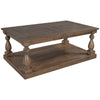 Rustic Floor Shelf Coffee Table With Storage,Solid Pine Wood Coffee, Console, Sofa & End Tables