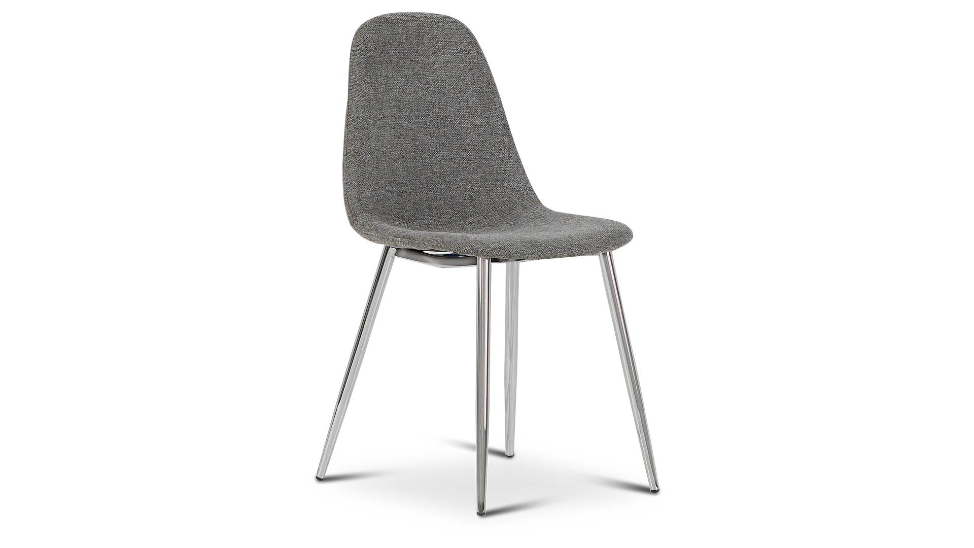 Havana Dark Gray Upholstered Side Chair W/ Chrome Legs - Set of 2