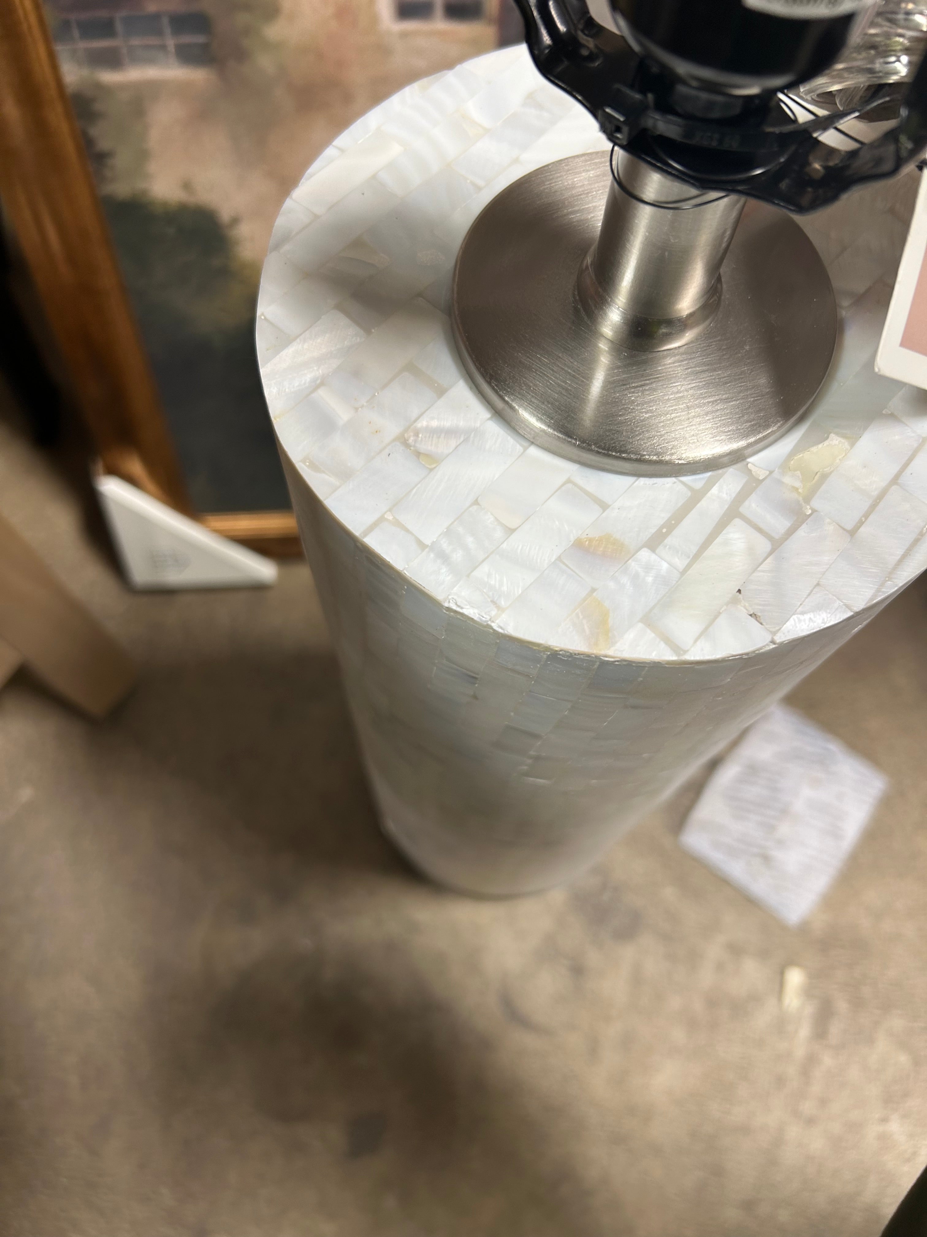 Capiz Subway Tile Large Lamp Base Shell