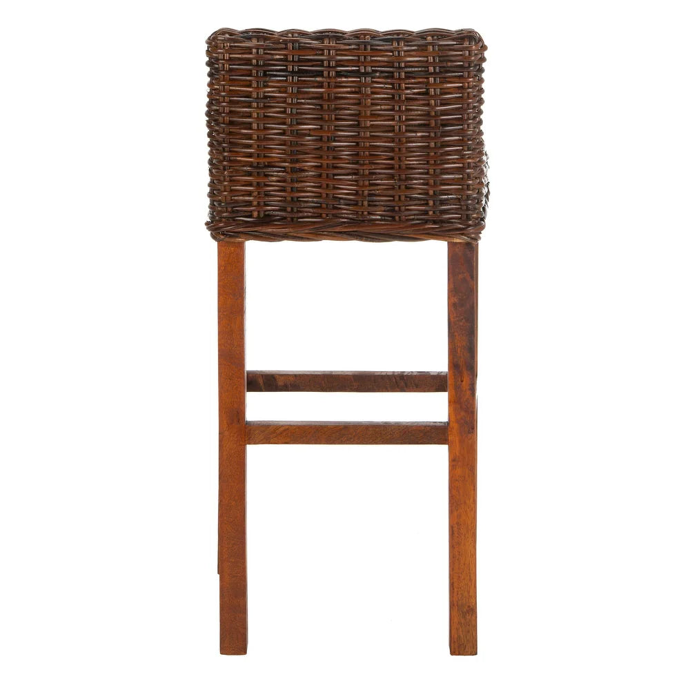 30- Inch St. Thomas Indoor Wicker Brown Bar Stool