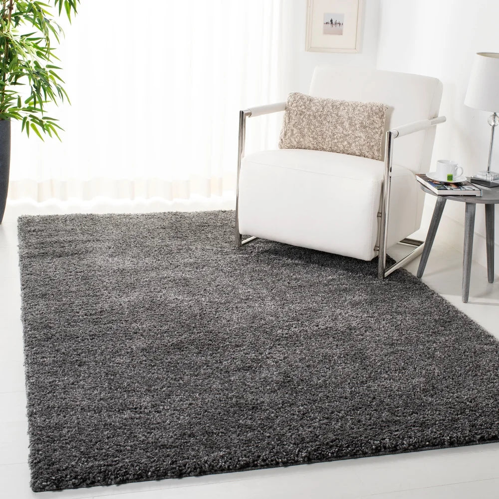 August Shag Solid 1.2-inch Thick Area Rug - 9' x 12' - Grey