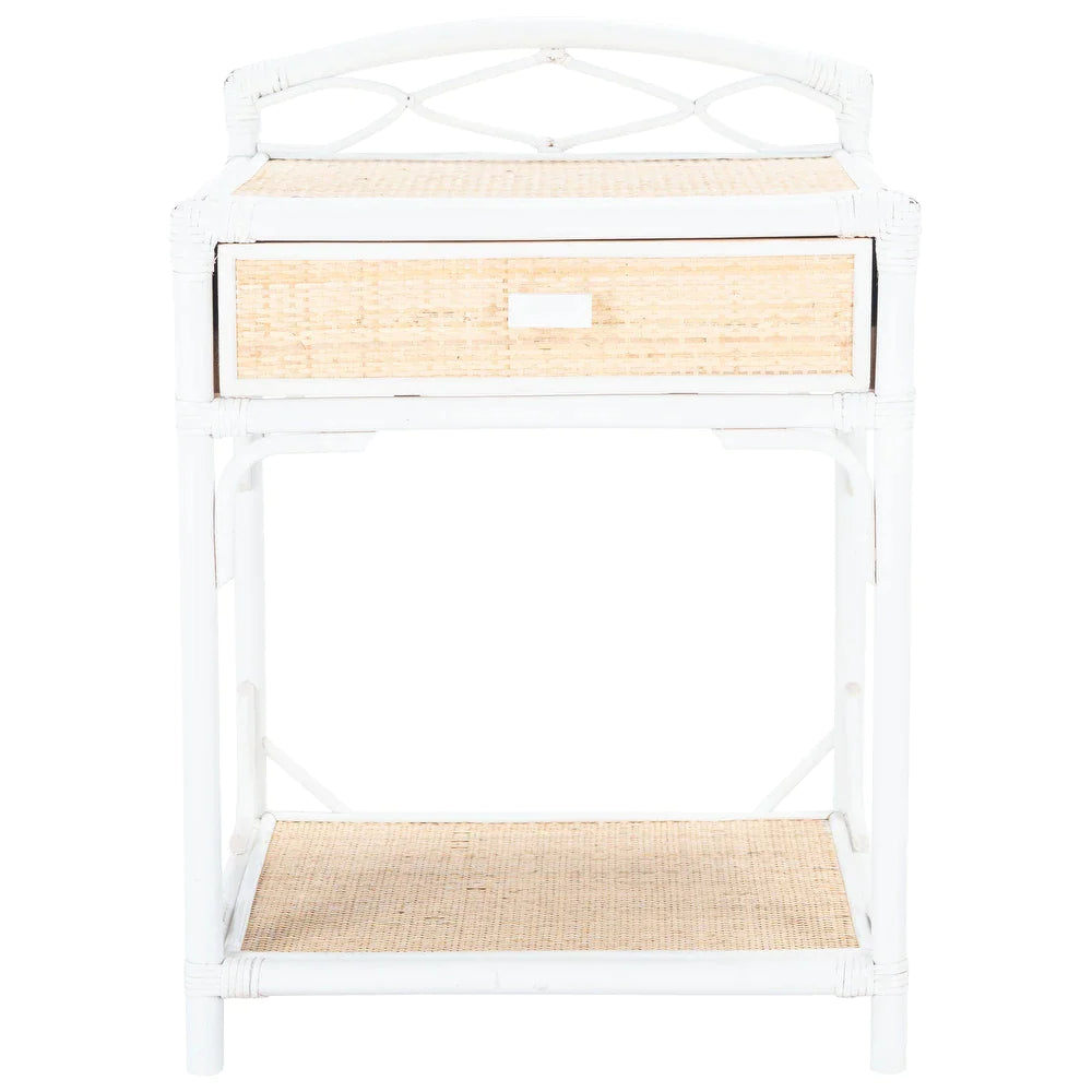 Bea Coastal 1-Drawer 1-Shelf Nightstand - White/Natural