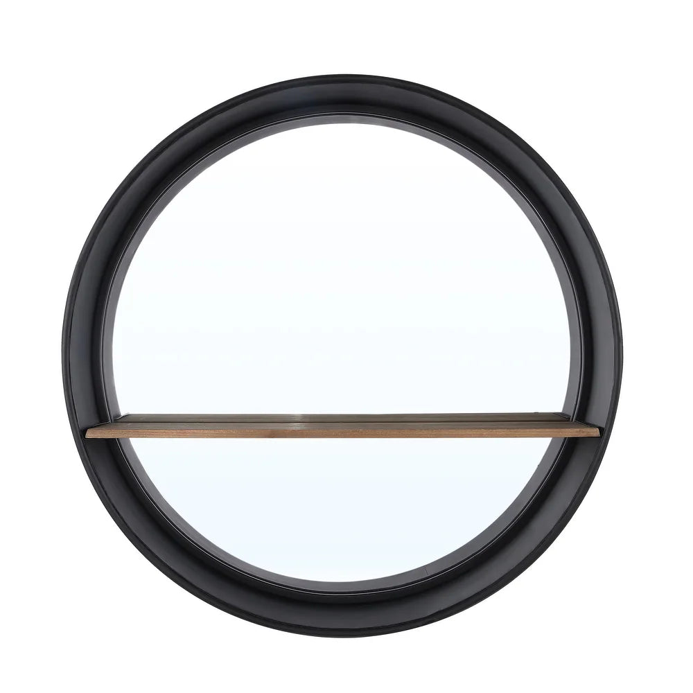 Bonni 27-inch Round Wall Accent Mirror with Shelf