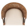 Brando Rattan 30-inch Bar Stool - Natural Wash/Black Legs/White Cushion