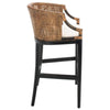 Brando Rattan 30-inch Bar Stool - Natural Wash/Black Legs/White Cushion