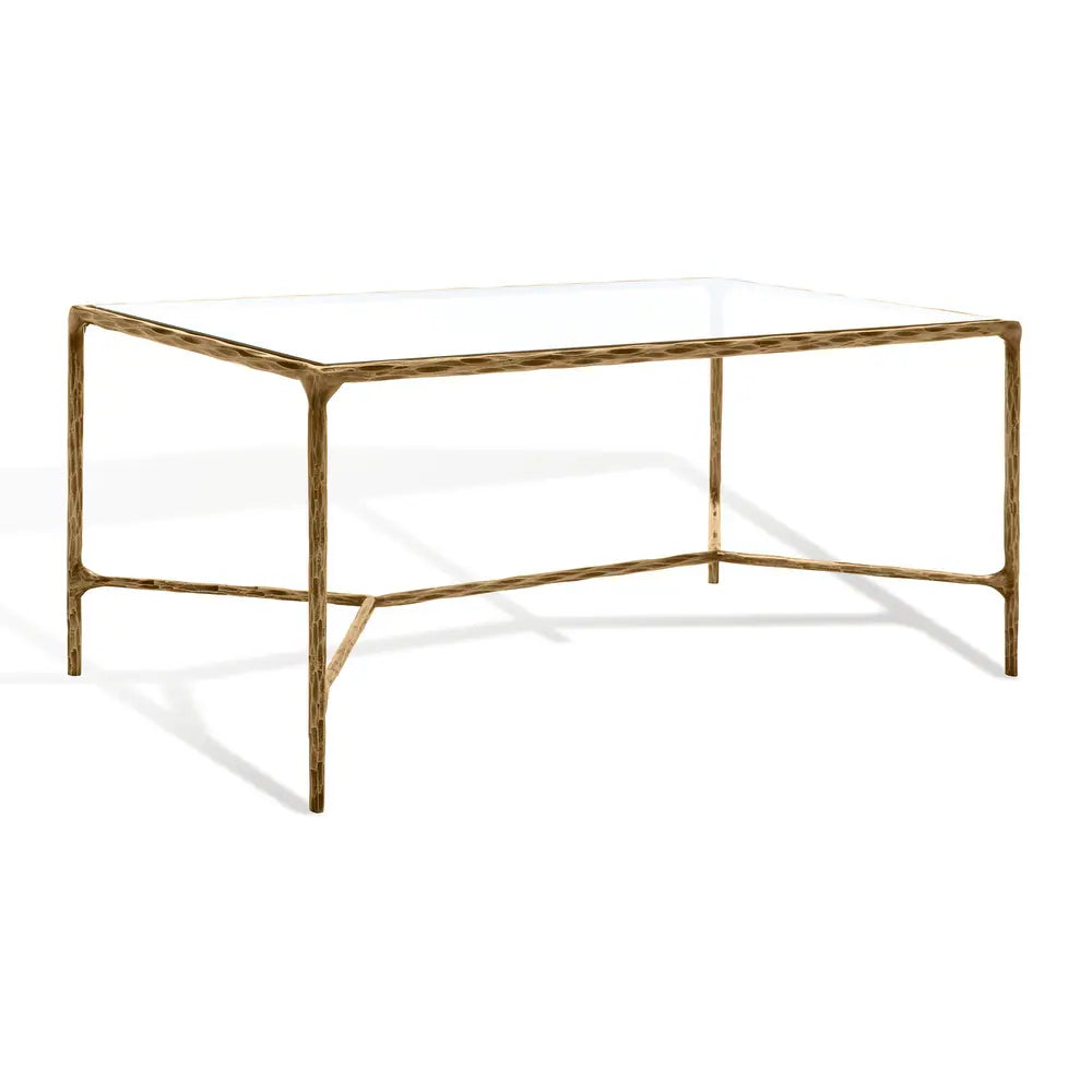 Couture Jessa Rectangle Metal Coffee Table - Brass