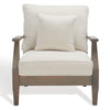 Couture Martinique Wood Patio Armchair. - Light Grey/Beige