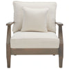 Couture Martinique Wood Patio Armchair. - Light Grey/Beige