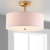 Lighting Clara 3-light Gold Ceiling Cotton Drum Light