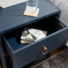 Yudi 1-Drawer 1-Shelf Accent Table Nightstand. - Navy