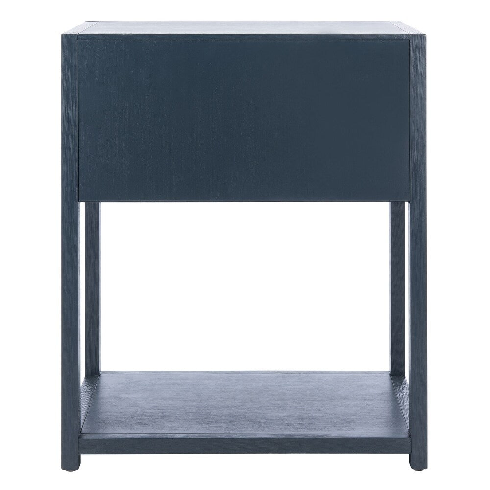 Yudi 1-Drawer 1-Shelf Accent Table Nightstand. - Navy