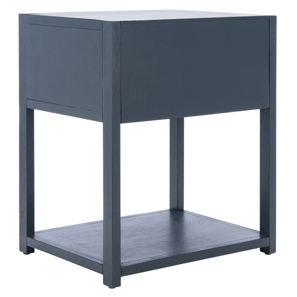 Yudi 1-Drawer 1-Shelf Accent Table Nightstand. - Navy