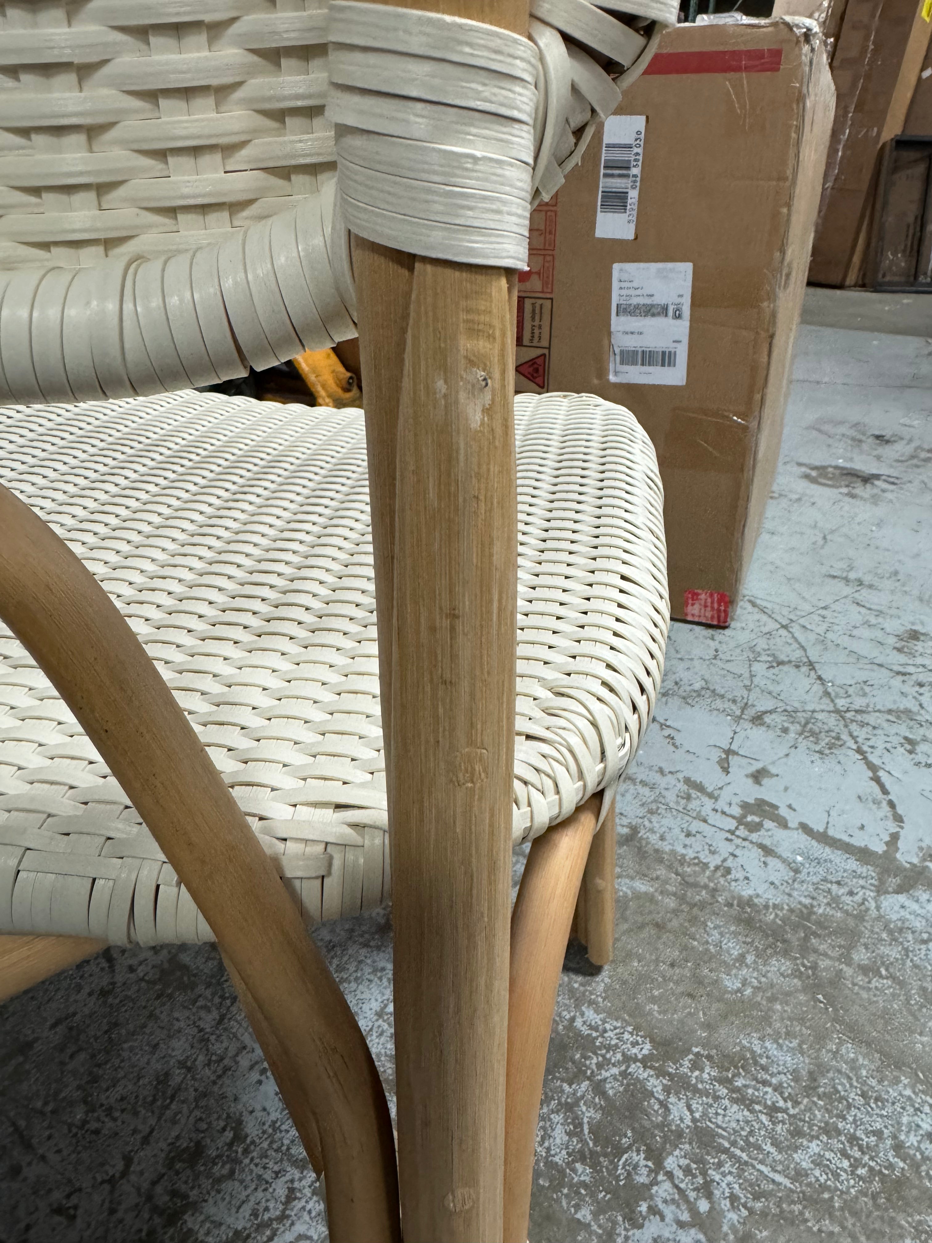 Canton Rattan and Woven Dining Chair White