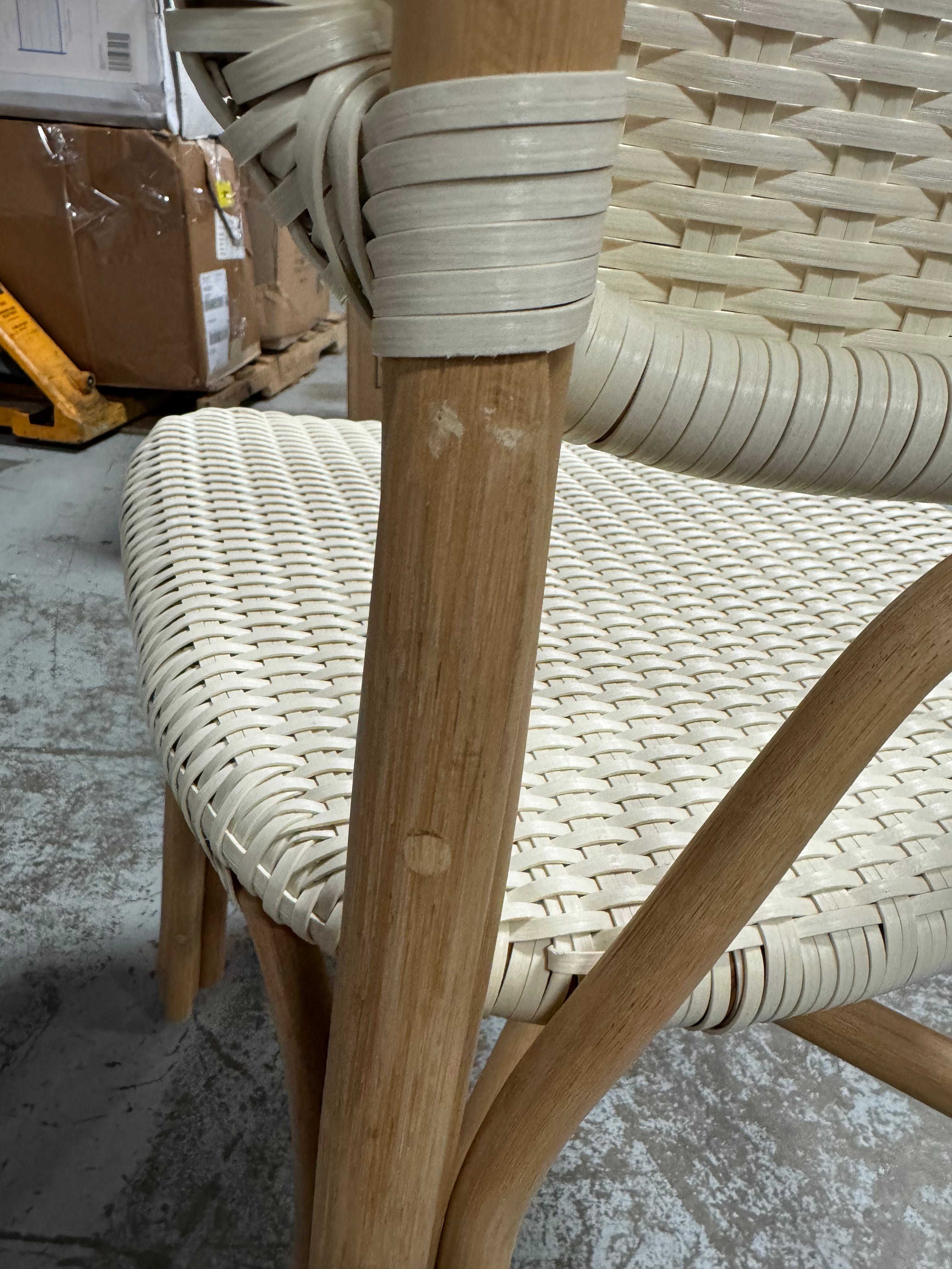 Canton Rattan and Woven Dining Chair White