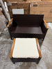 2-Pieces Rattan Patio Conversation Set with Off-white Cushions