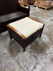 2-Pieces Rattan Patio Conversation Set with Off-white Cushions