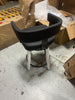 Lorin Black Open Back Metal Counter Stool with Faux Leather Seat