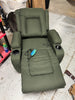 Modern Linen Electric Power Lift Chair, Recliner Massage Chair, Adjustable Furniture for Back, Legs w/ 3 Positions, USB Port, Heat, Cupholders, Easy-to-Reach Button - Olive