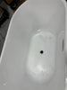 Vanity Art White/Polished Chrome Acrylic Oval Freestanding Soaking Bathtub with Drain (Center Drain)
