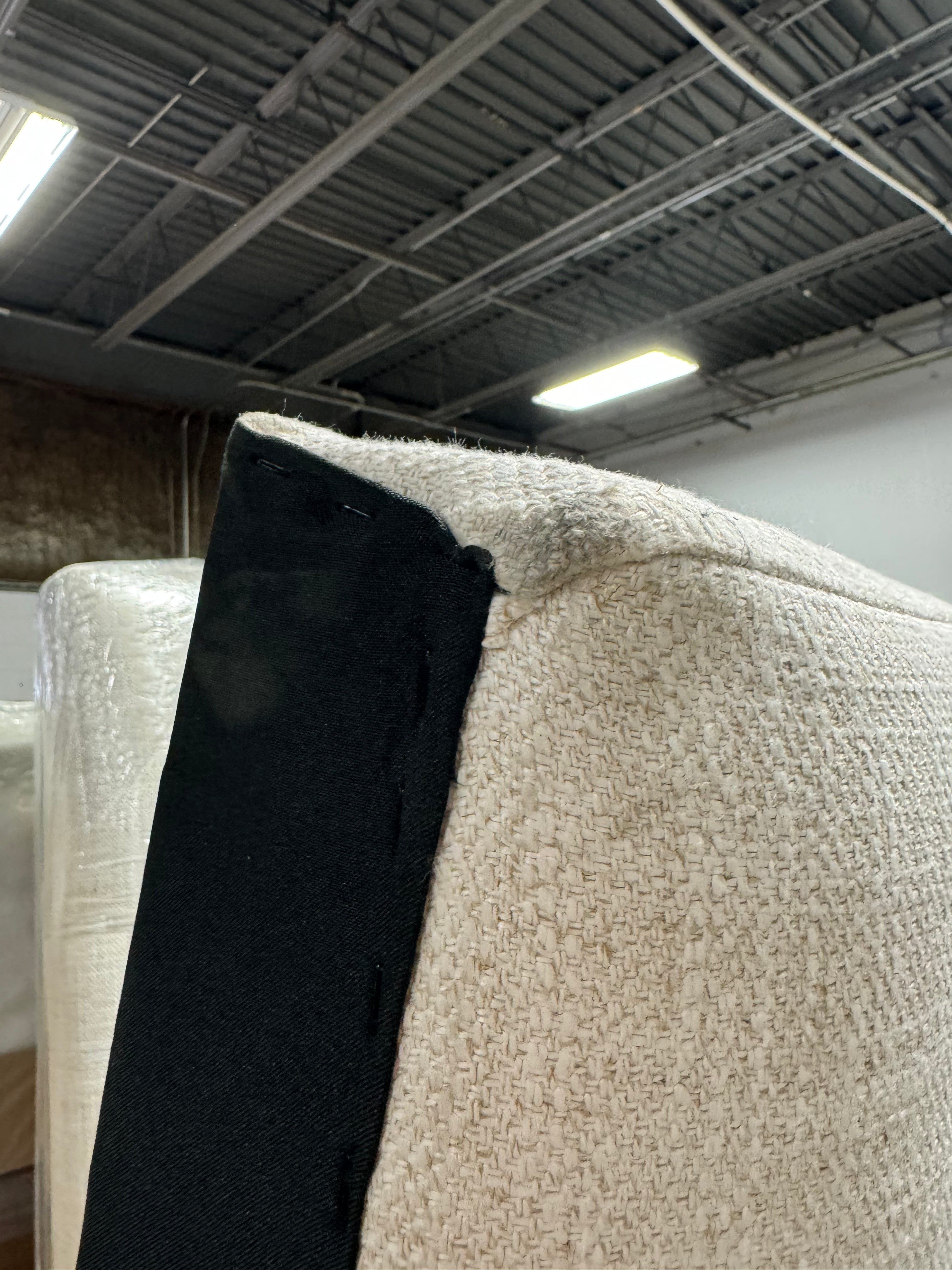 Bed Frame with Tall Upholstered Headboard - King
