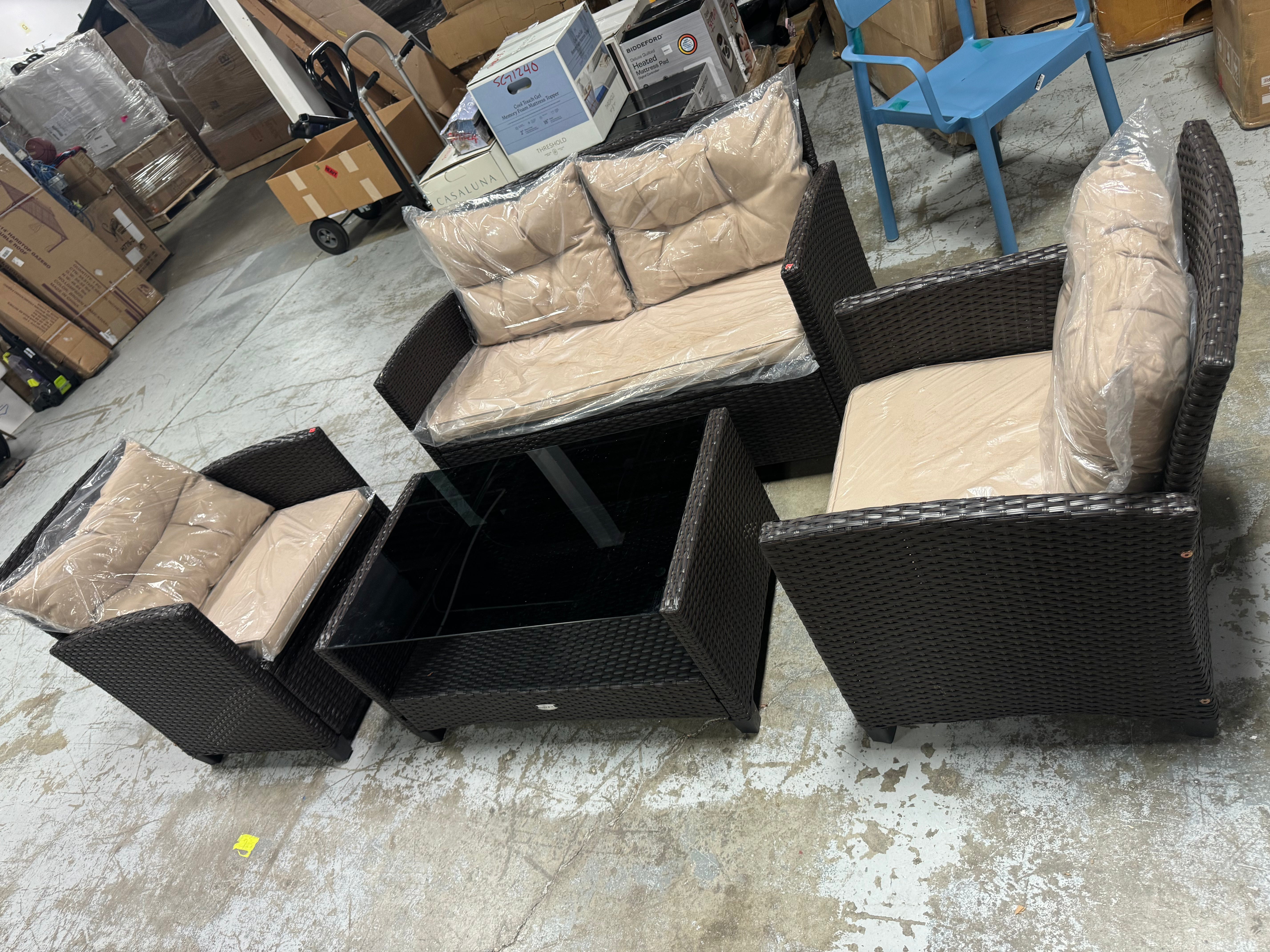 4PCS Outdoor Rattan Furniture Set