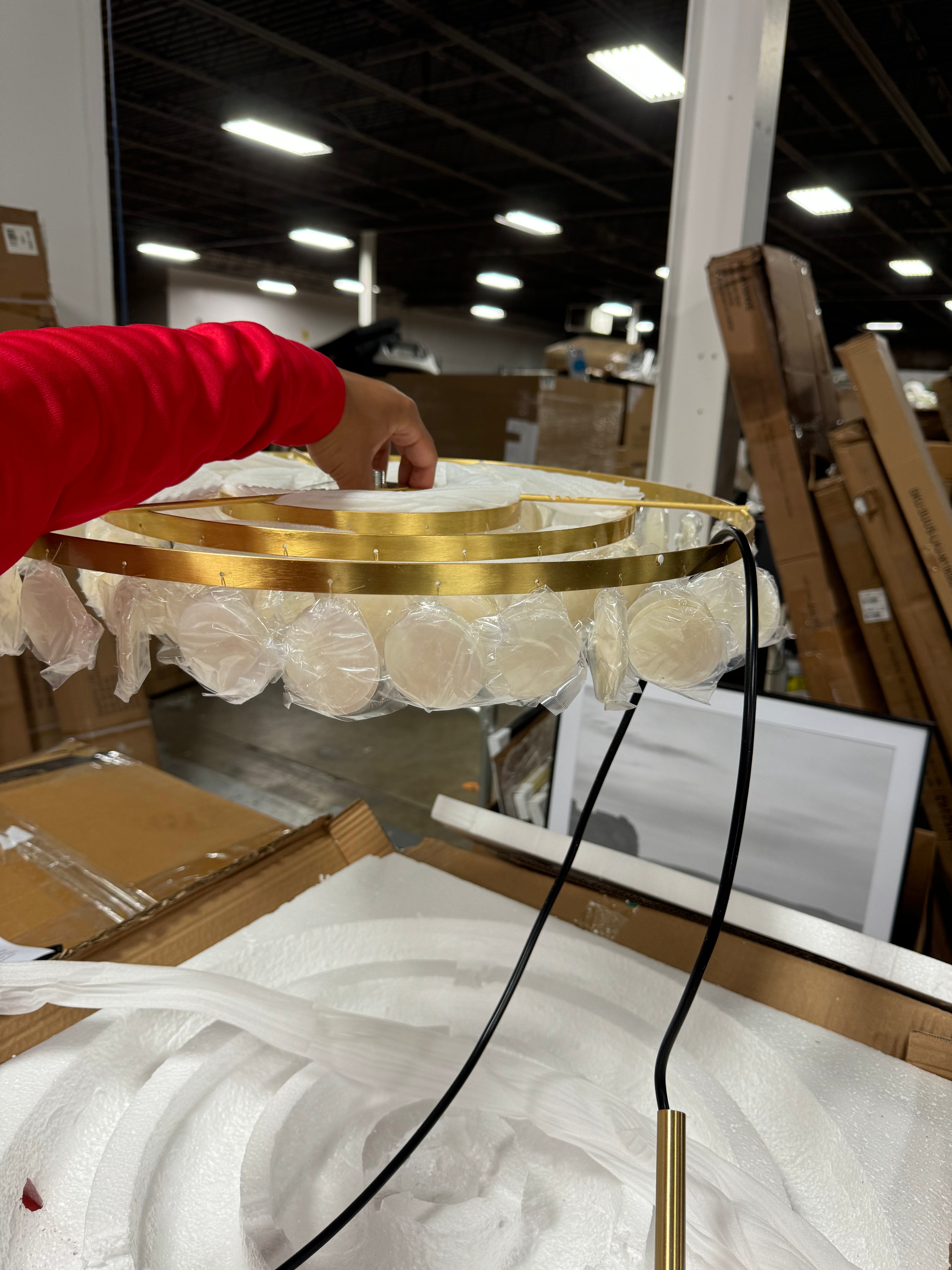 Isla Partial Chandelier White: Capiz Shell