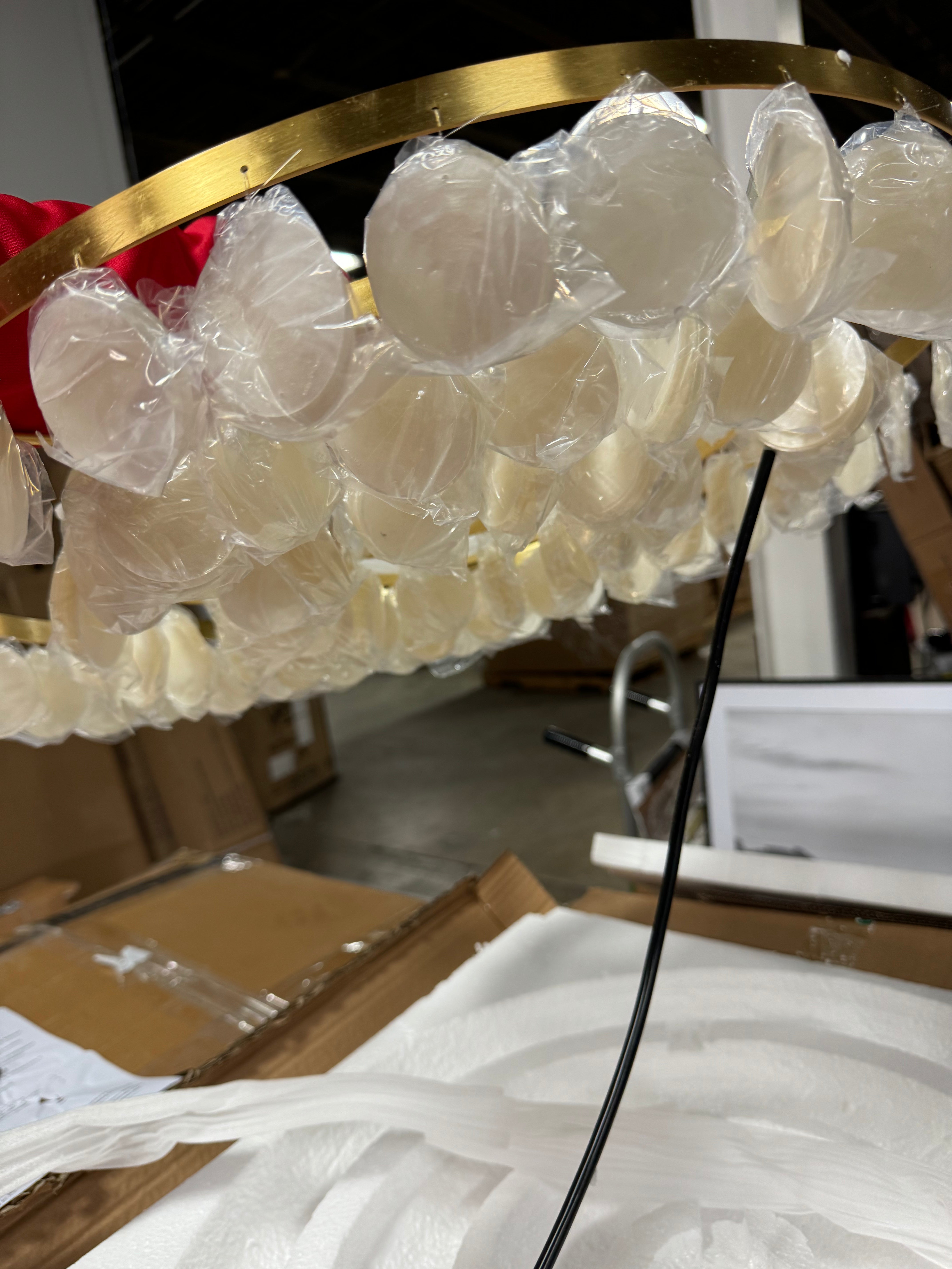 Isla Partial Chandelier White: Capiz Shell