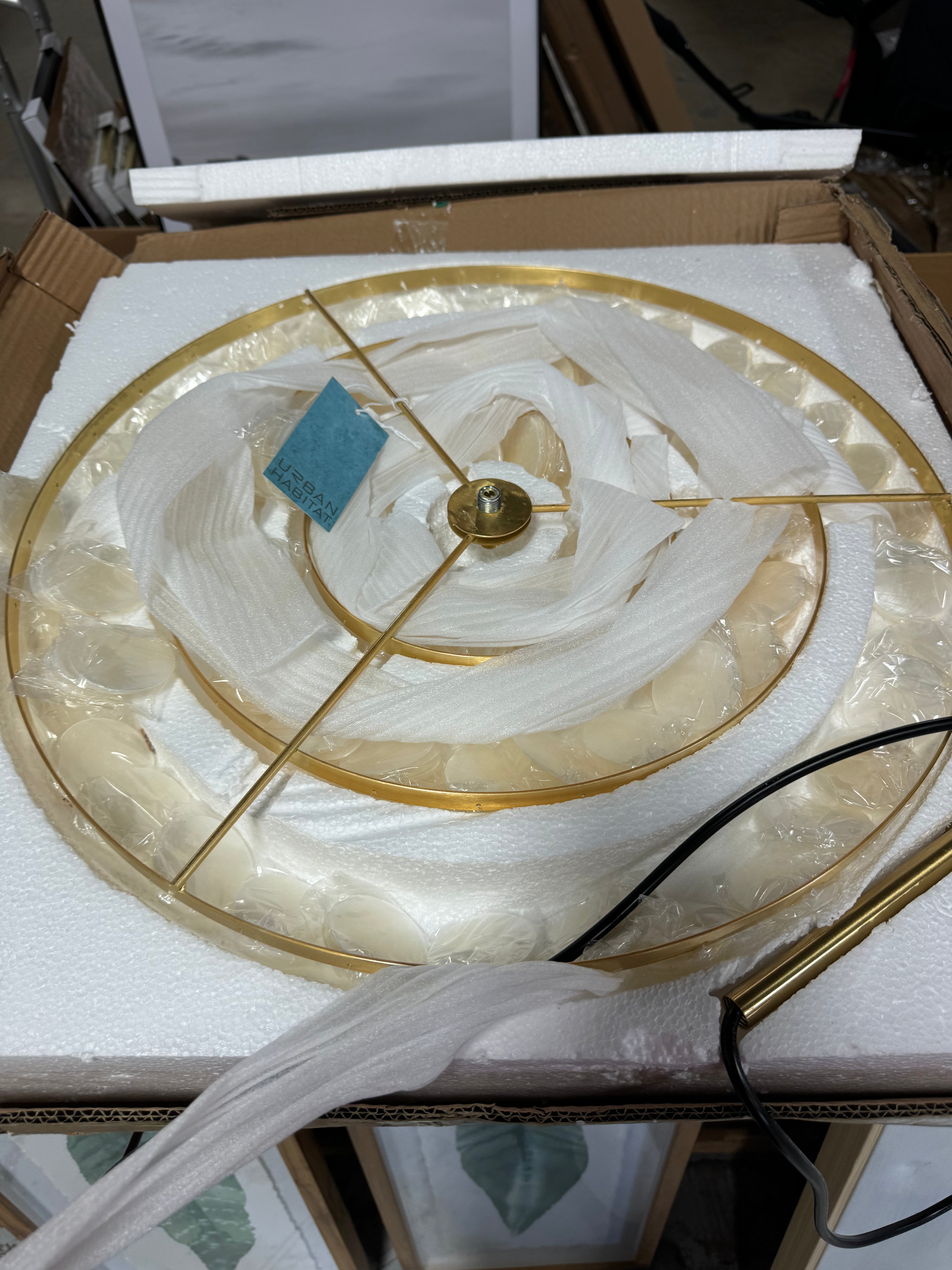 Isla Partial Chandelier White: Capiz Shell