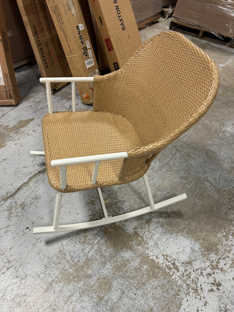 Windsor Steel & Wicker Outdoor Patio Chair, Rocking Chair White ...