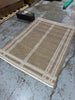 Border Plaid Handmade Jute Woven Area Rug Natural/Cream