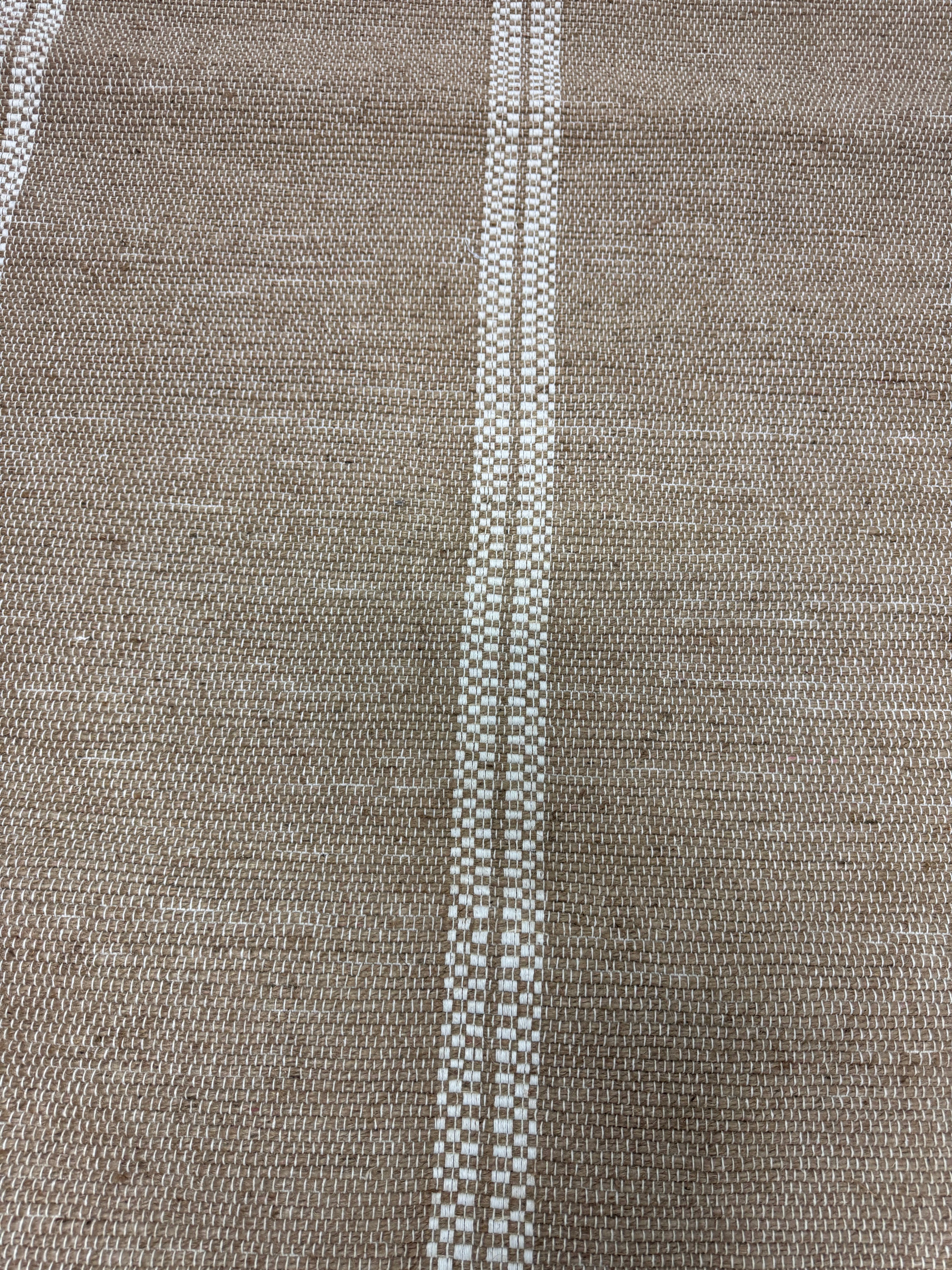 Border Plaid Handmade Jute Woven Area Rug Natural/Cream