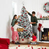Snow Flocked Artificial Pine Christmas Tree w/ Foldable Metal Base
