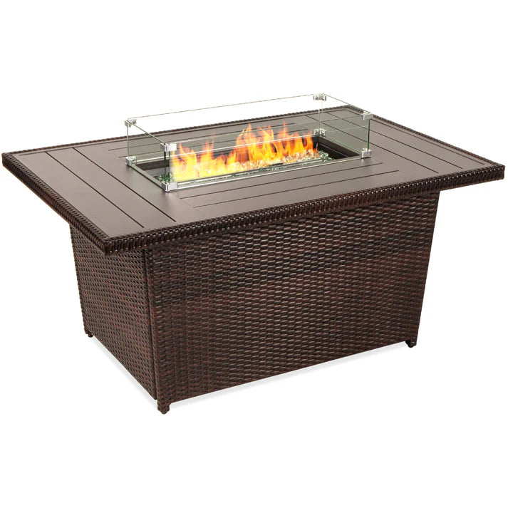 Fire Pit Table Glass Wind Guard Cover