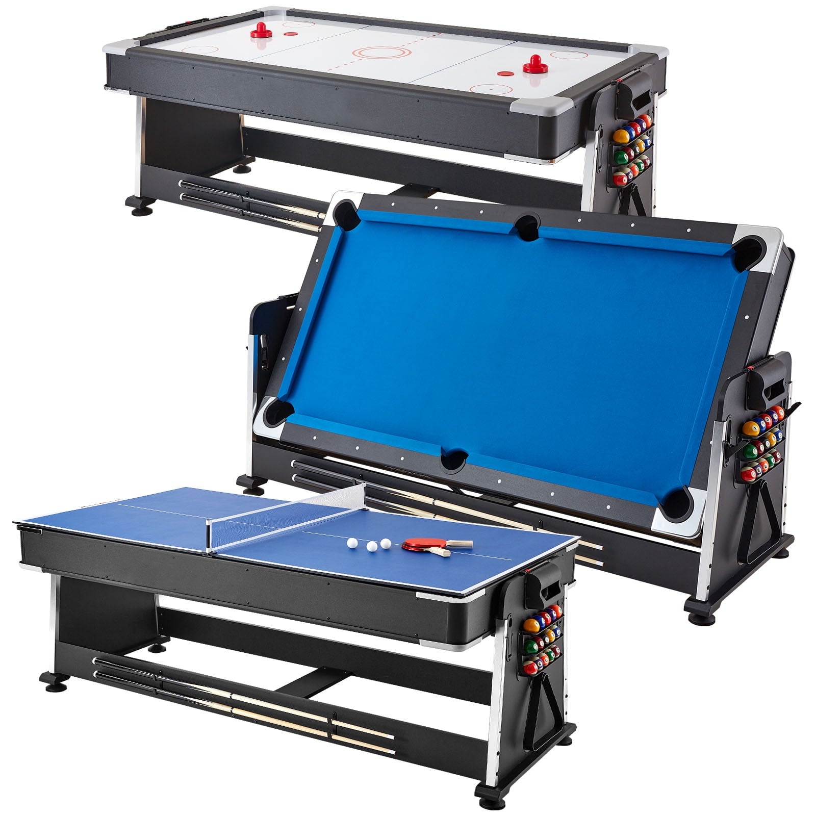 3 in 1 Swivel Multifunctional Sports Game Table with Air Hockey & Billiards/Pool & Table Tennis - TABLETOPS ONLY