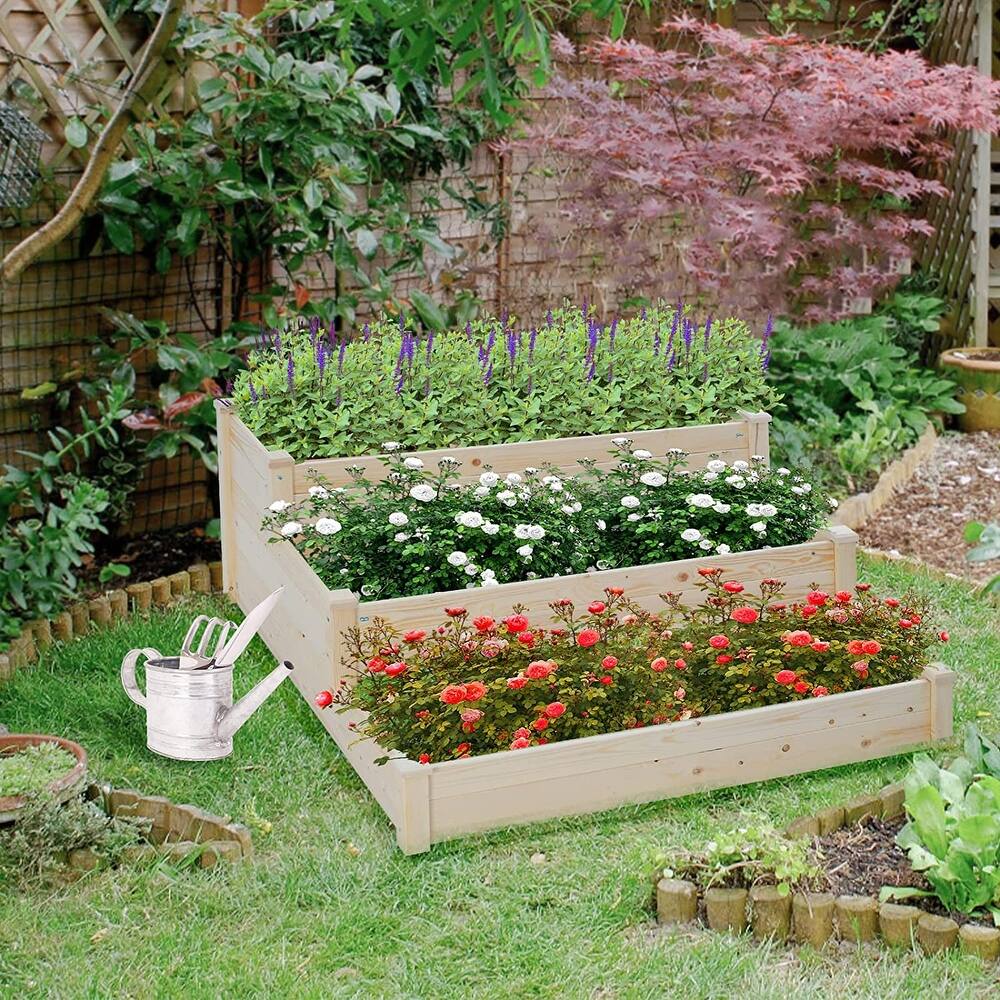 Wood Raised Garden Bed Elevated Planter Box