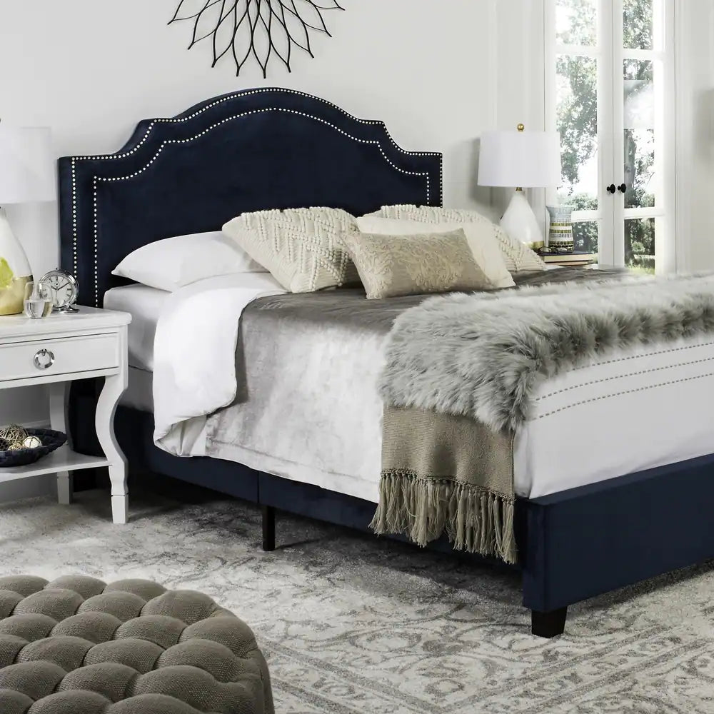 Theron Navy Bed (Queen)