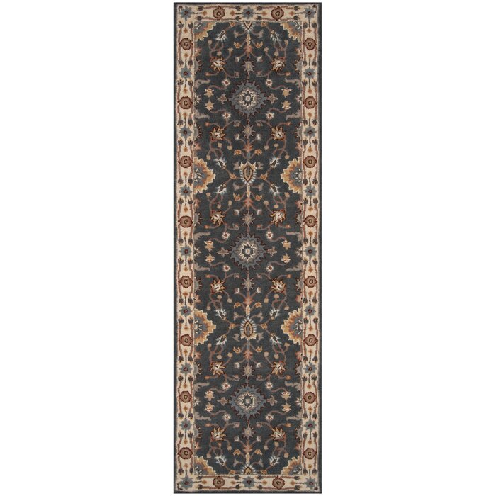 Salazar Handmade Wool Gray/Brown Rug, Runner 2'3" x 8'