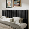 King Black Sameko Plush Velvet Wingback Bed