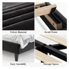 King Black Sameko Plush Velvet Wingback Bed