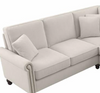 Armless Loveseat Light Beige Microsuede