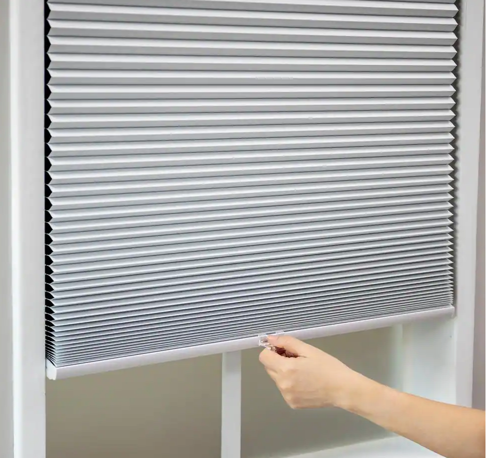 White Cordless Blackout Eco Polyester Honeycomb Cellular Shade 31 in. W x 64 in. L