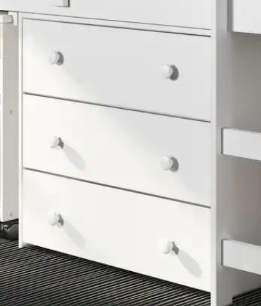 Low Study Loft Desk Twin Bed - White