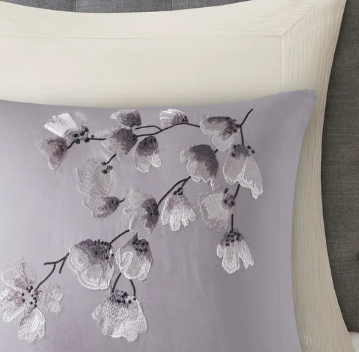Natori Sakura Blossom Lilac Cotton Sateen Printed Comforter Set - King